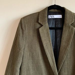Zara olive wool blazer size M